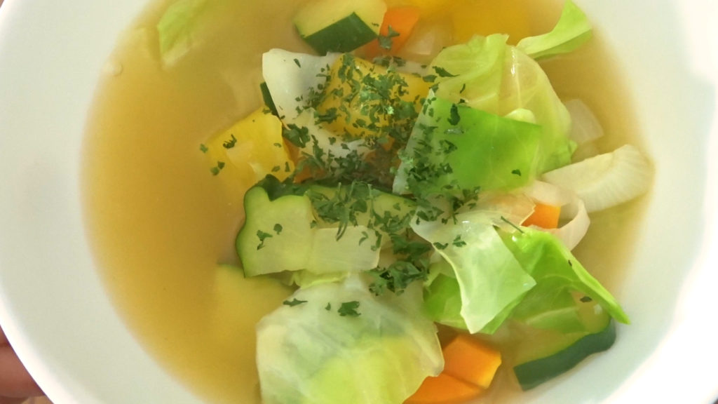 コストコの有機ベジタブルストックを使った夏野菜スープ