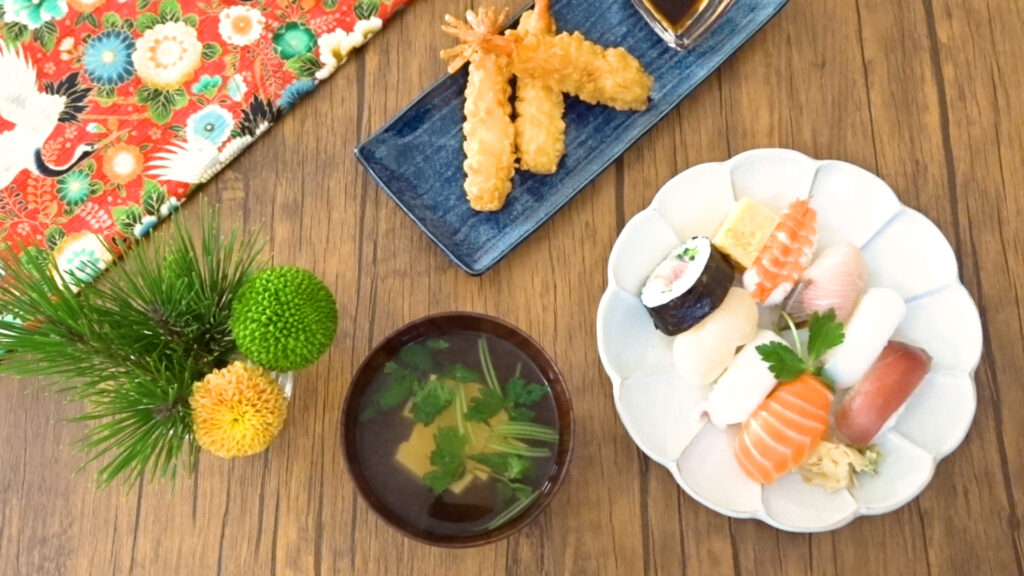 コストコのお寿司と天ぷらでお正月ランチ