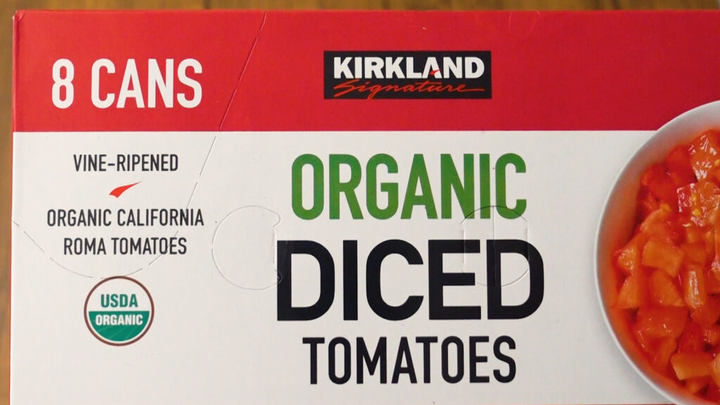 コストコのKirkland Signature オーガニック ダイストマト缶