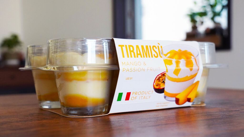 コストコのEmmi Dessert Italia マンゴー パッションフルーツ ティラミスカップ