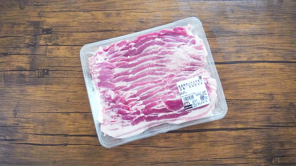 コストコの国産豚肉バラうすぎり